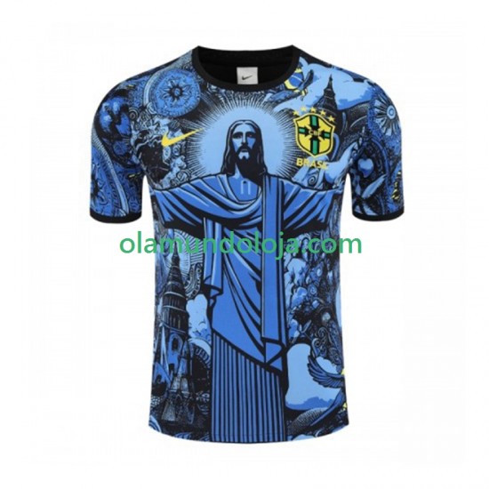 Camisola Brasil Jesus Homem Equipamento Primeiro 2024-2025 Manga Curta